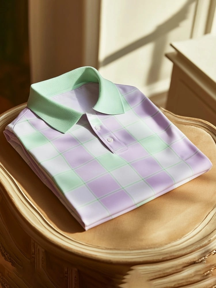 Camisa polo clásico ejecutivo Logo Button de manga corta para hombre