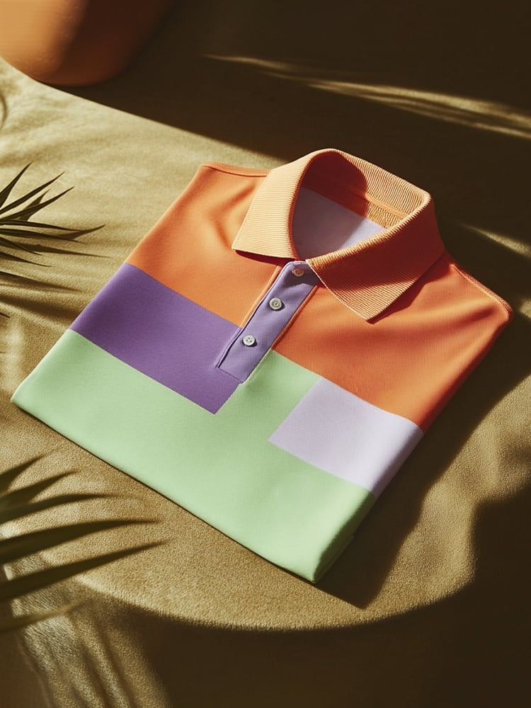 Camisa polo clásico ejecutivo Logo Button de manga corta para hombre