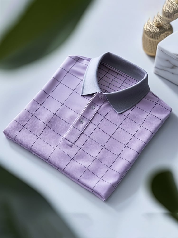 Camisa polo clásico ejecutivo Logo Button de manga corta para hombre
