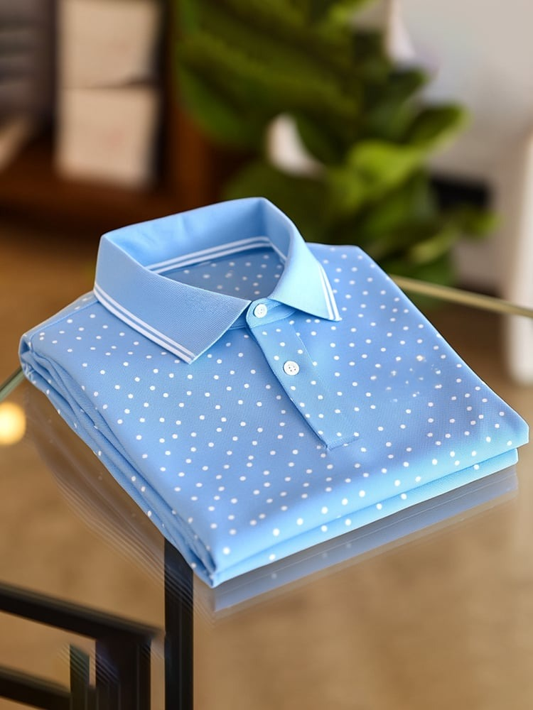 Camisa polo clásico ejecutivo Logo Button de manga corta para hombre