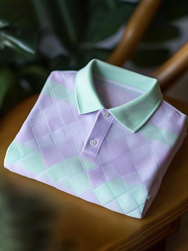 Camisa polo clásico ejecutivo Contrast Logo Button de manga corta para hombre