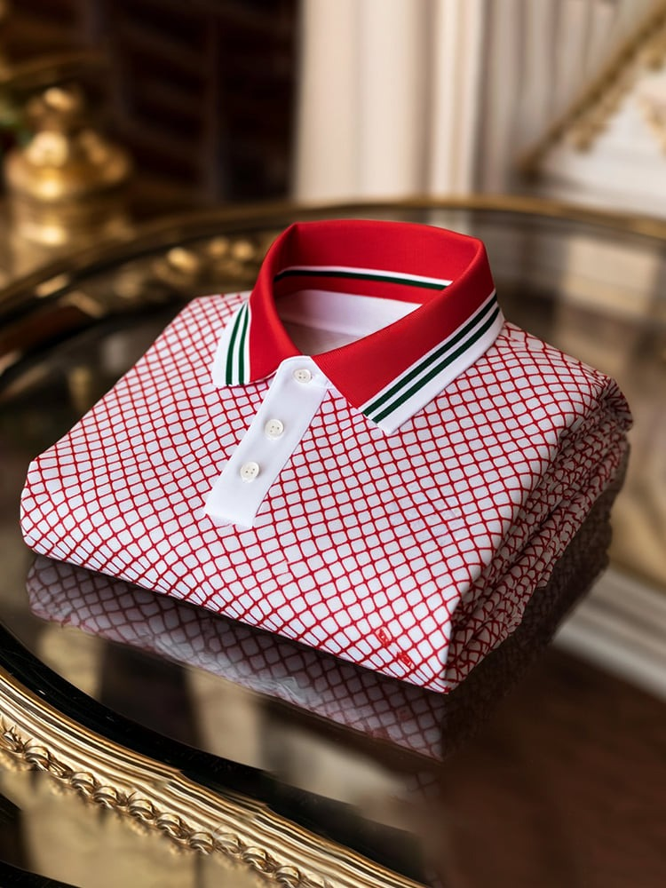 Camisa polo clásico ejecutivo Logo Button de manga corta para hombre