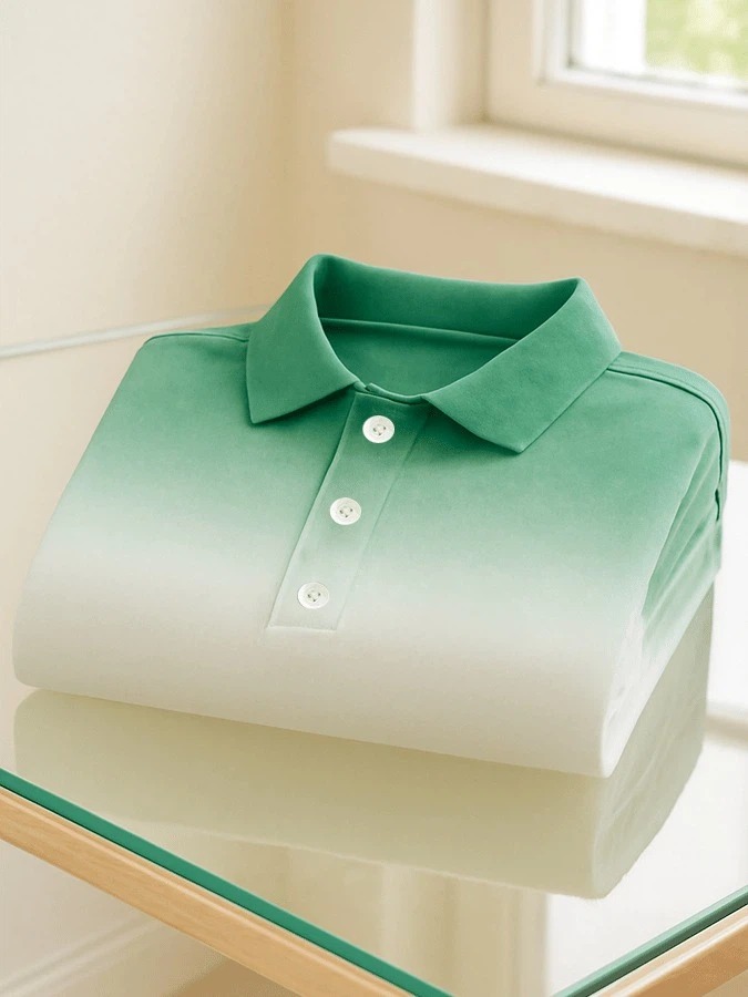Camisa polo ejecutivo casual estampado de manga corta para hombre