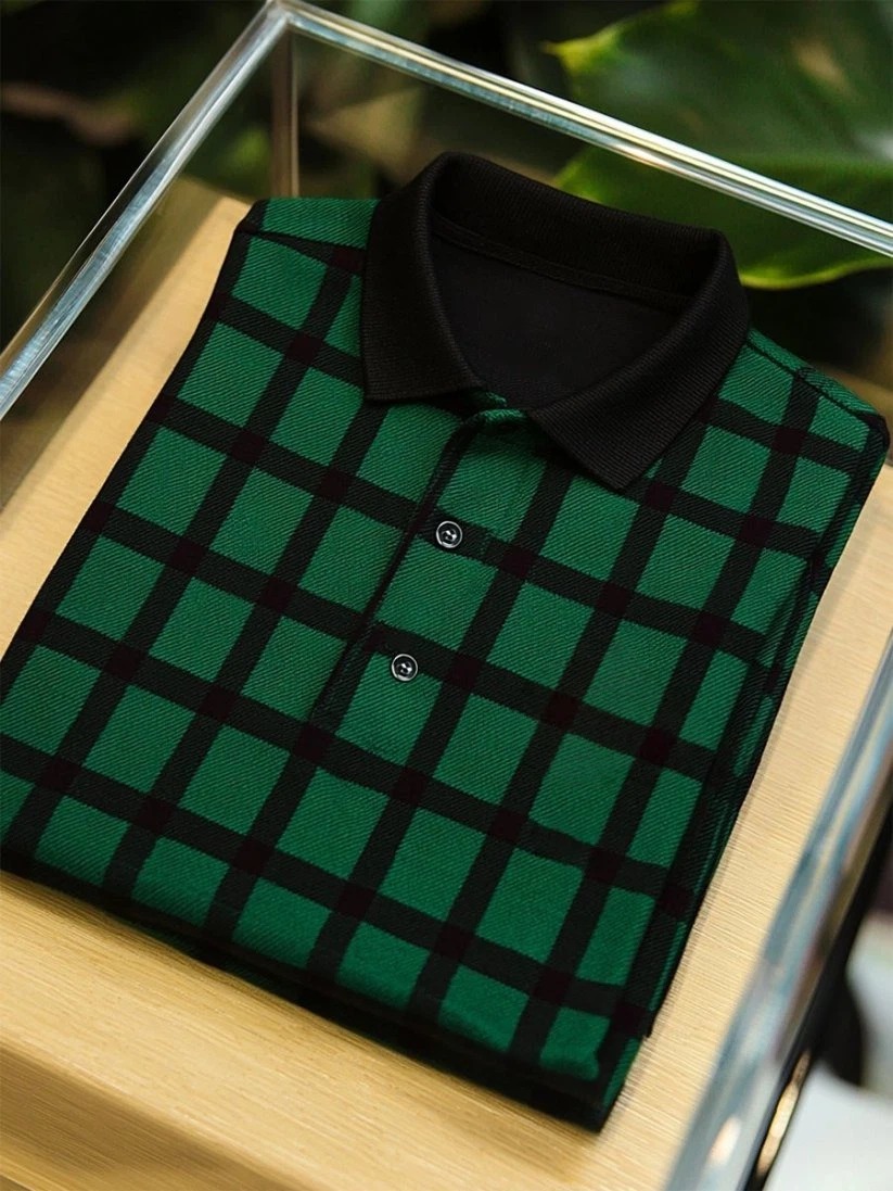 Camisa polo ejecutivo casual Button de manga corta para hombre