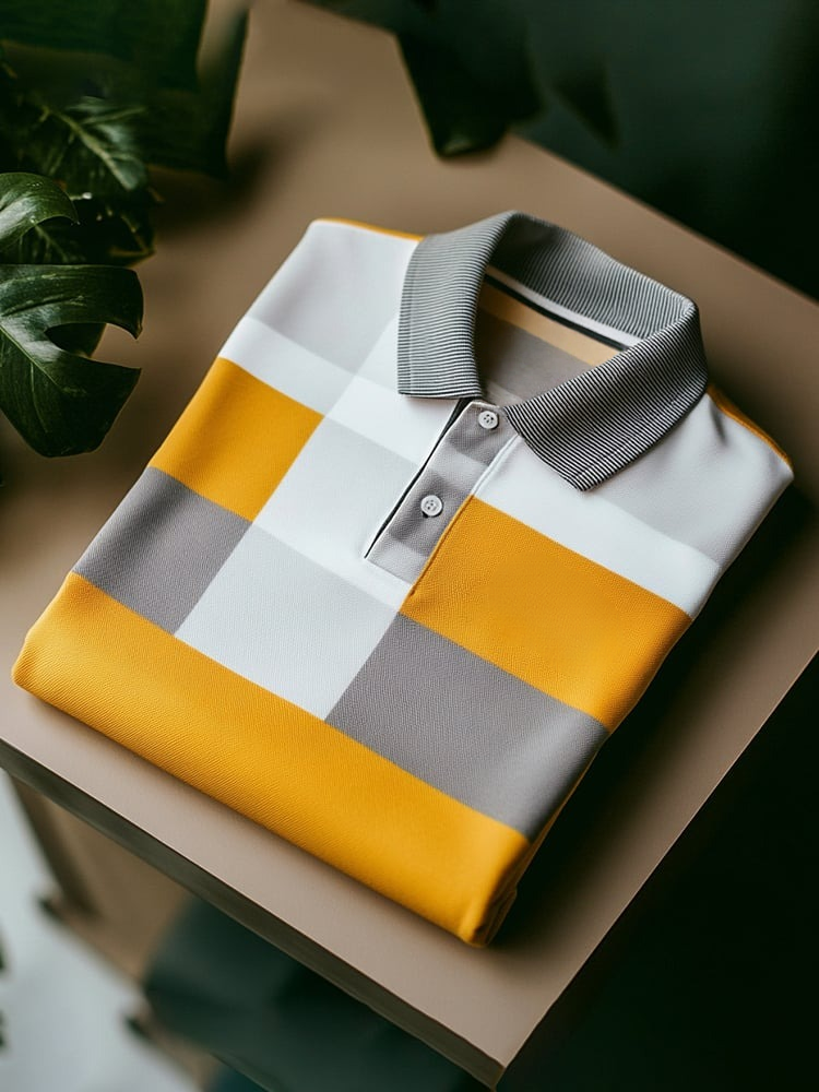 Camisa polo clásico ejecutivo Logo Button de manga corta para hombre