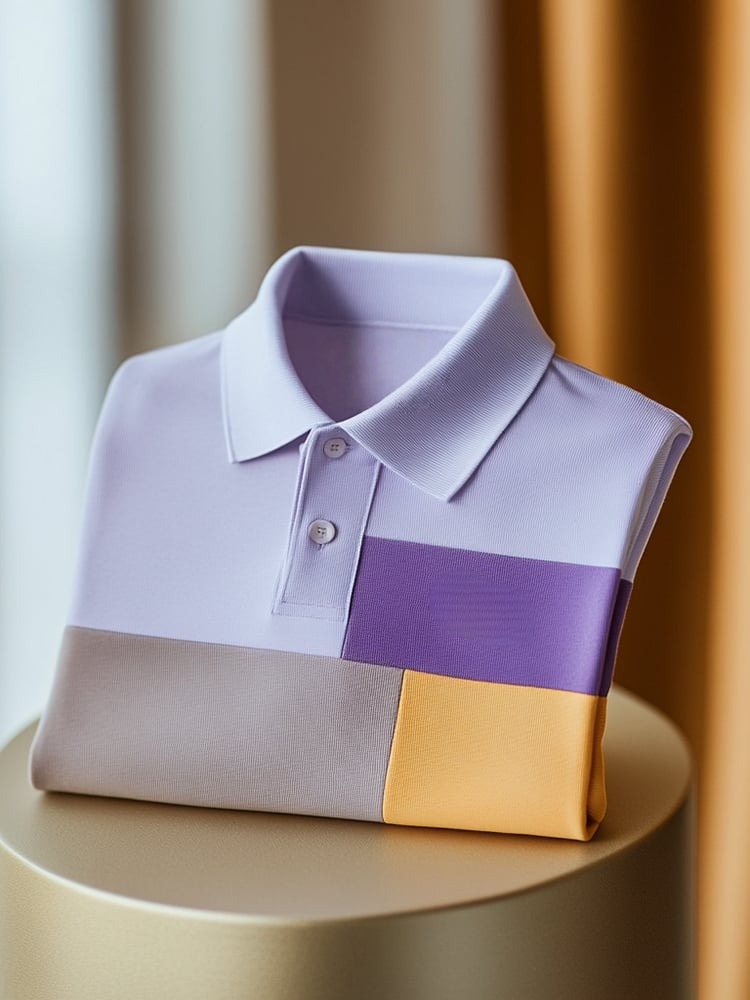 Camisa polo clásico ejecutivo Logo Button de manga corta para hombre