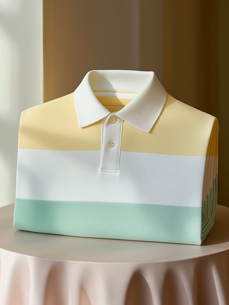 Camisa polo clásico ejecutivo Logo Button de manga corta para hombre