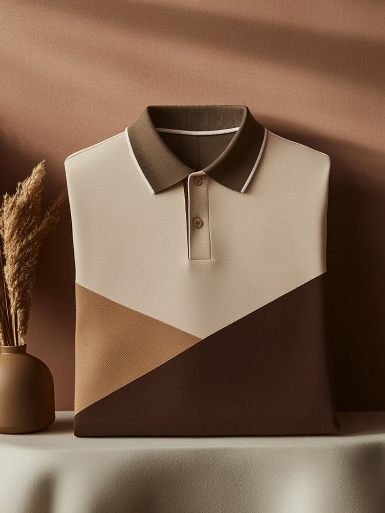 Camisa polo clásico ejecutivo Logo Button de manga corta para hombre