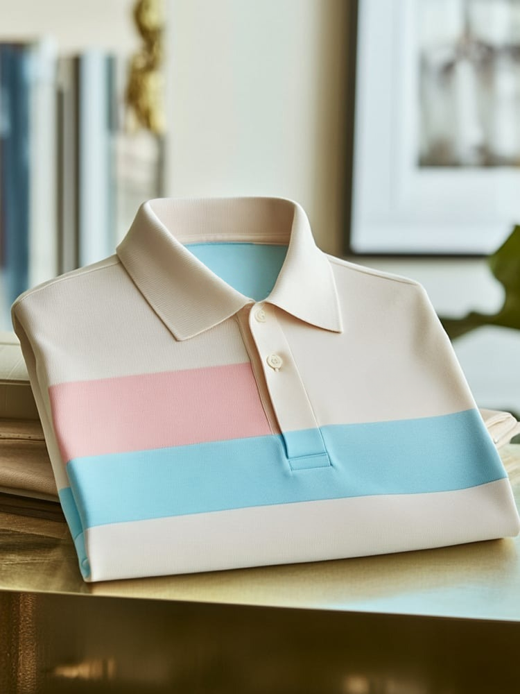 Camisa polo clásico ejecutivo Logo Button de manga corta para hombre