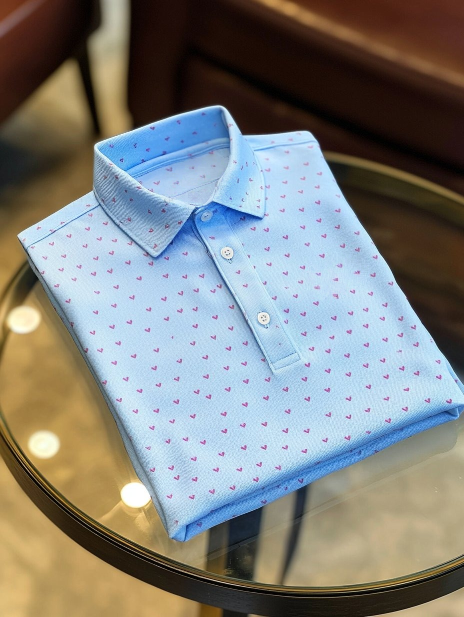 Camisa polo ejecutivo casual bordado Button de manga corta para hombre
