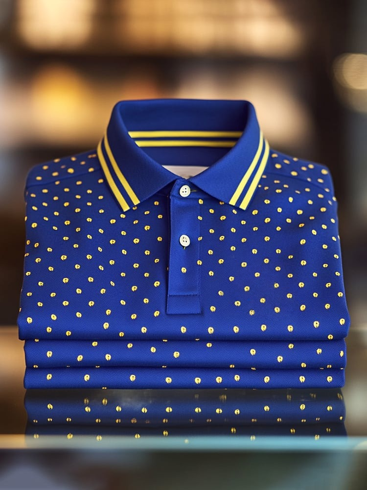 Camisa polo clásico ejecutivo Logo Button de manga corta para hombre