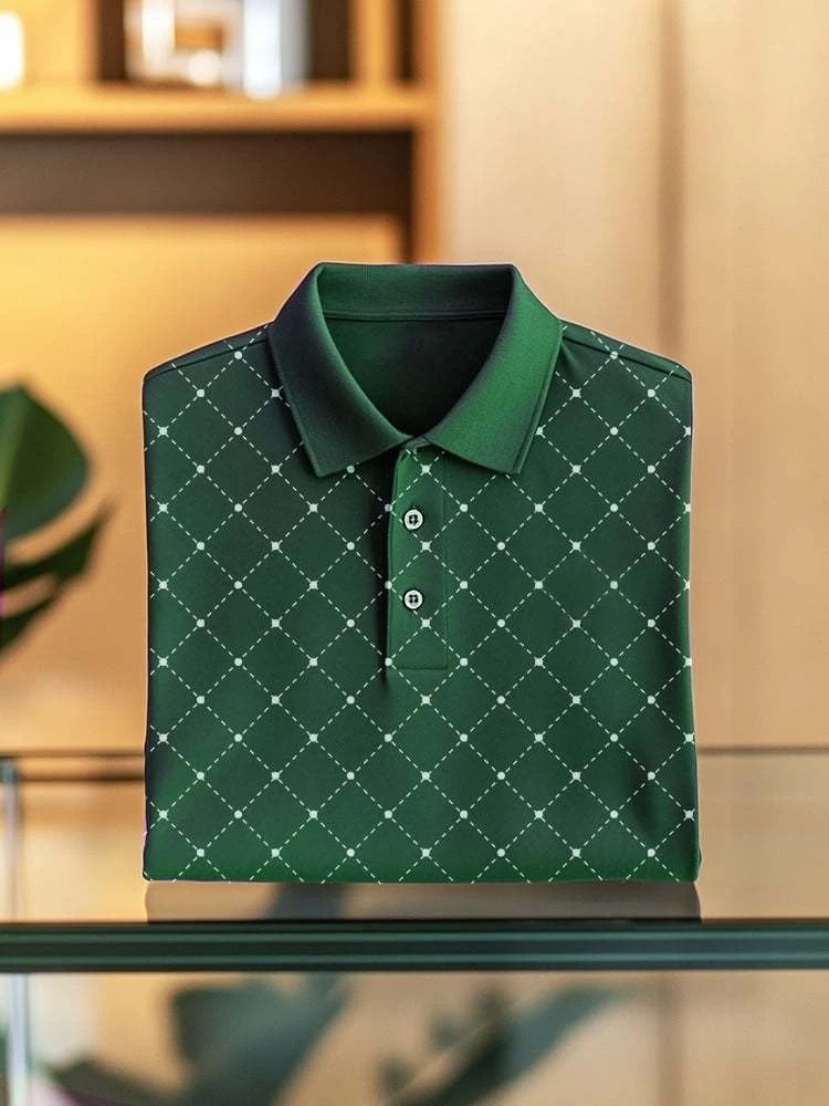 Camisa polo ejecutivo casual Button de manga corta para hombre