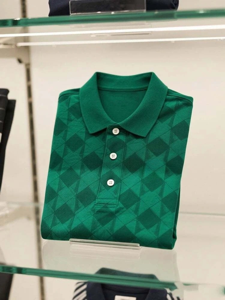 Camisa polo ejecutivo casual Button de manga corta para hombre