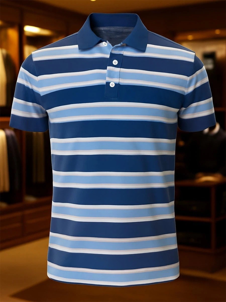Camisa polo ejecutivo casual Button de manga corta para hombre