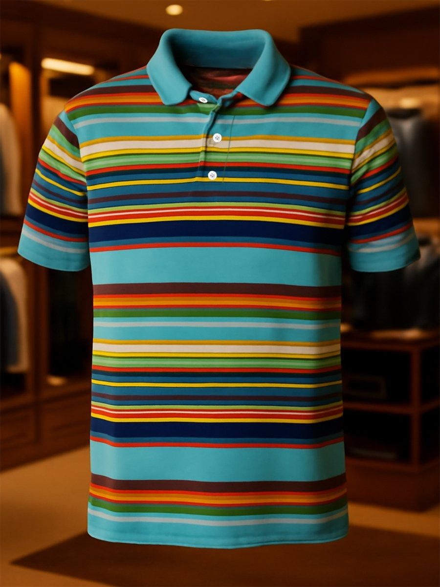 Camisa polo ejecutivo casual Button de manga corta para hombre