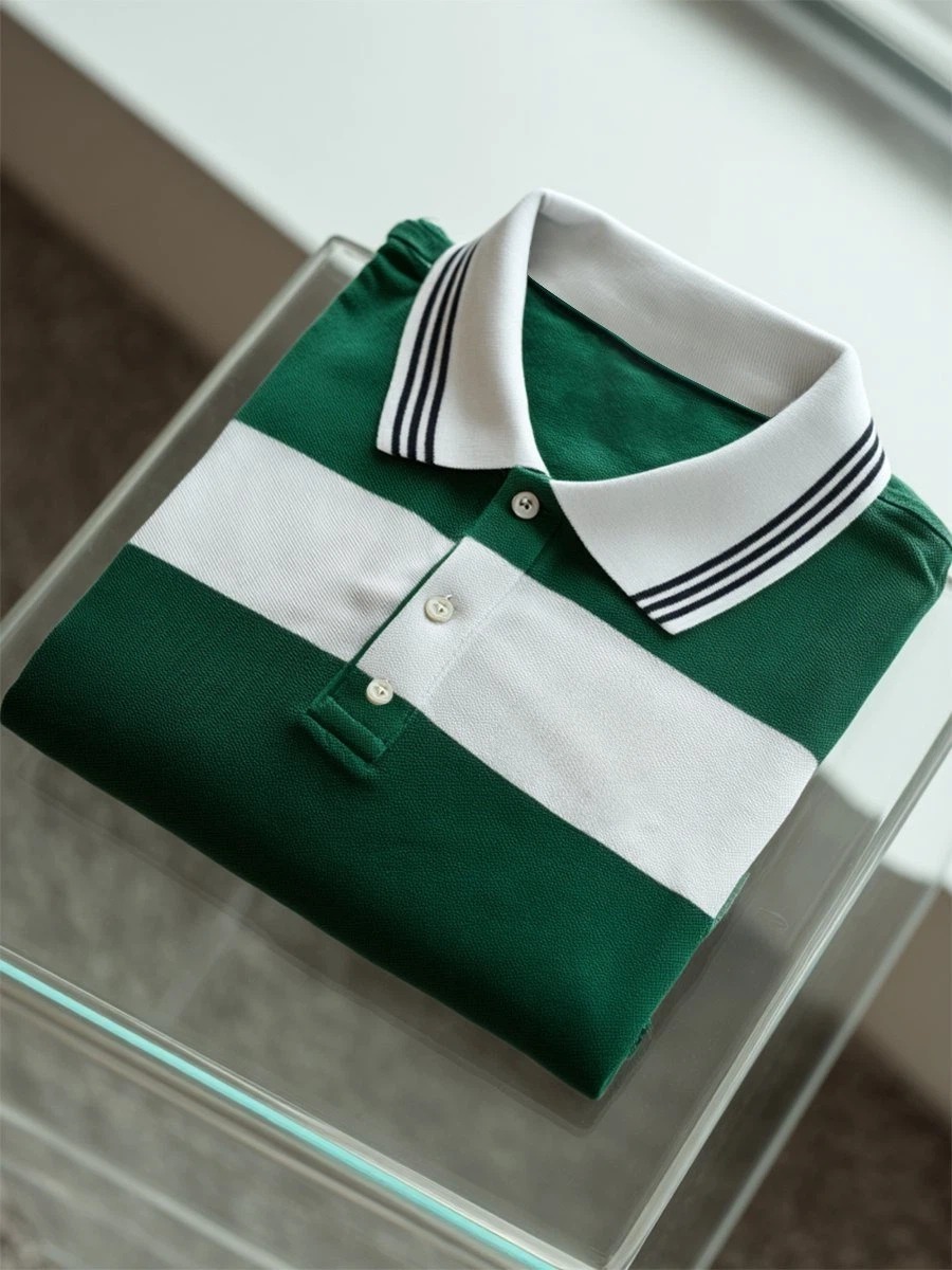 Camisa polo ejecutivo casual Button de manga corta para hombre