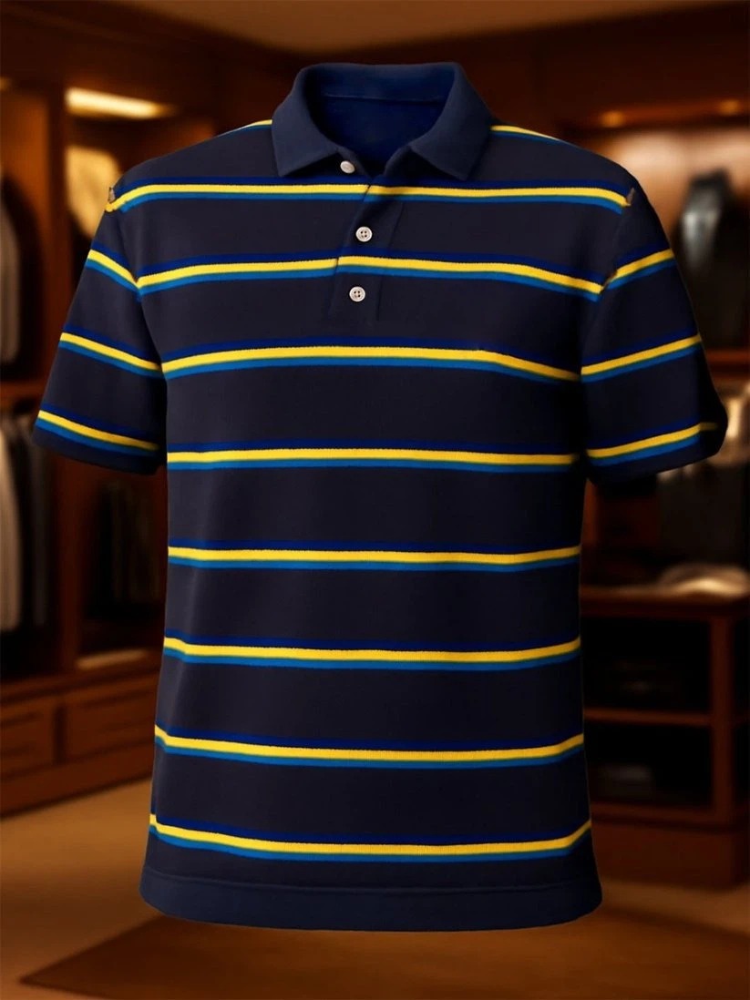 Camisa polo ejecutivo casual Button de manga corta para hombre