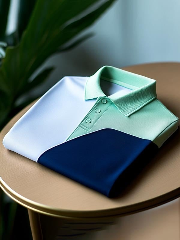 Camisa polo ejecutivo clásico a rayas Logo de manga corta para hombre