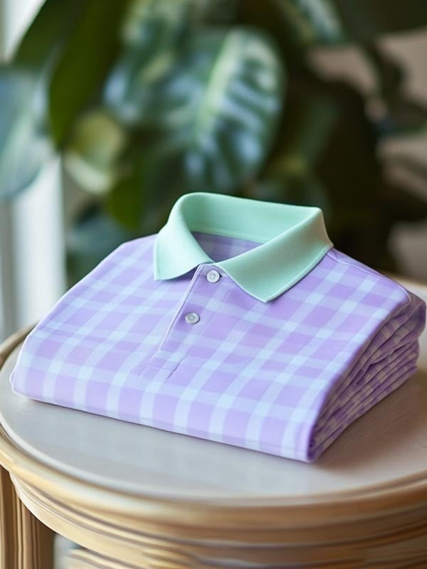 Camisa polo ejecutivo clásico a rayas Logo de manga corta para hombre