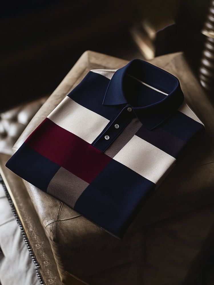 Camisa polo clásico ejecutivo Logo Button de manga corta para hombre