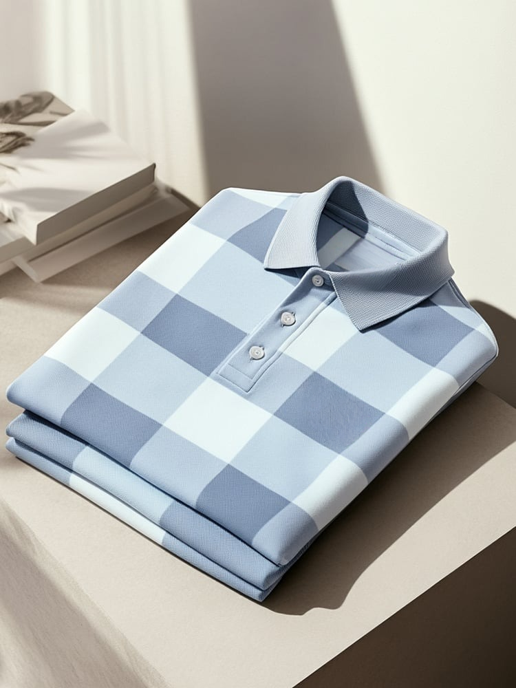 Camisa polo clásico ejecutivo Logo Button de manga corta para hombre