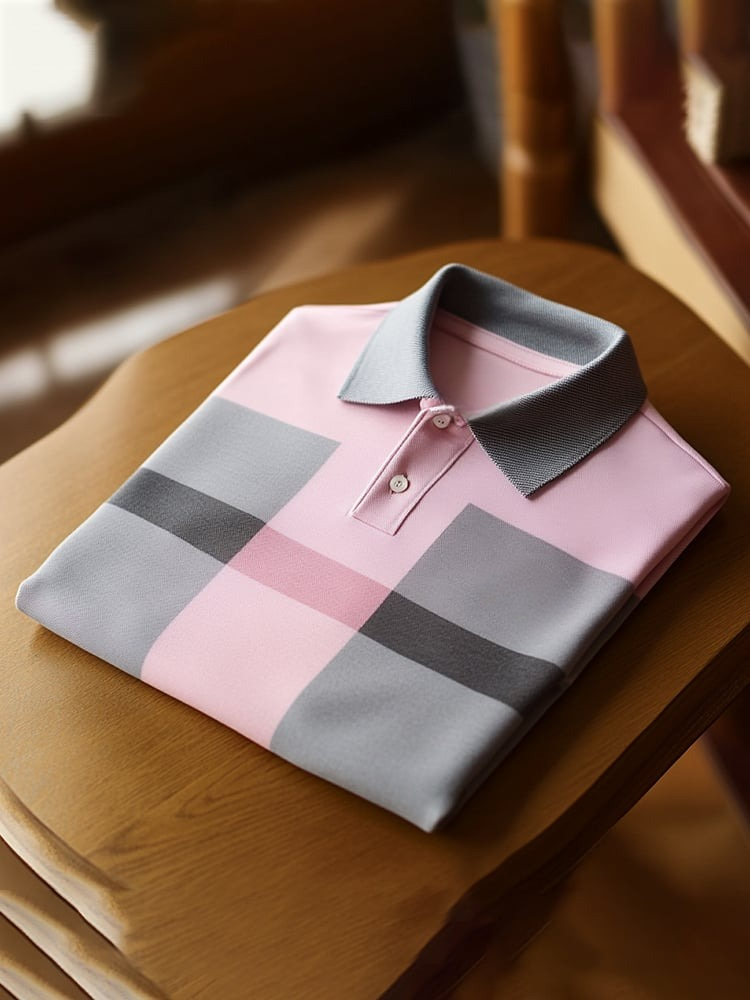 Camisa polo clásico ejecutivo Logo Button de manga corta para hombre