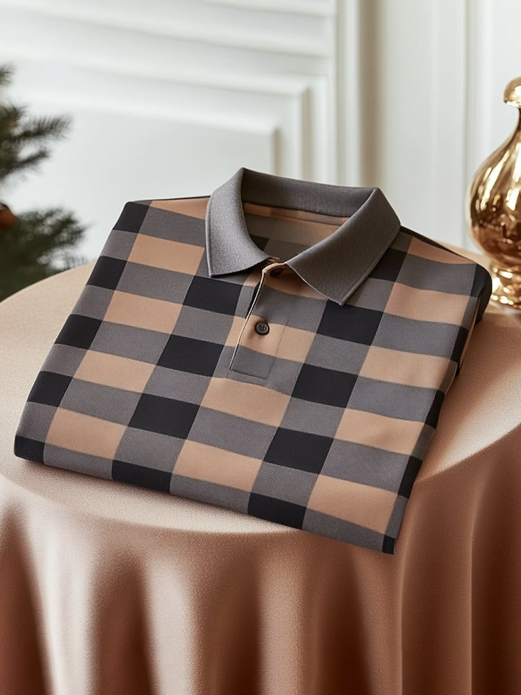 Camisa polo clásico ejecutivo Logo Button de manga corta para hombre