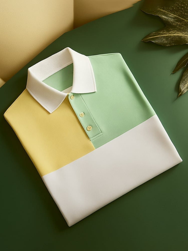Camisa polo clásico ejecutivo Logo Button de manga corta para hombre