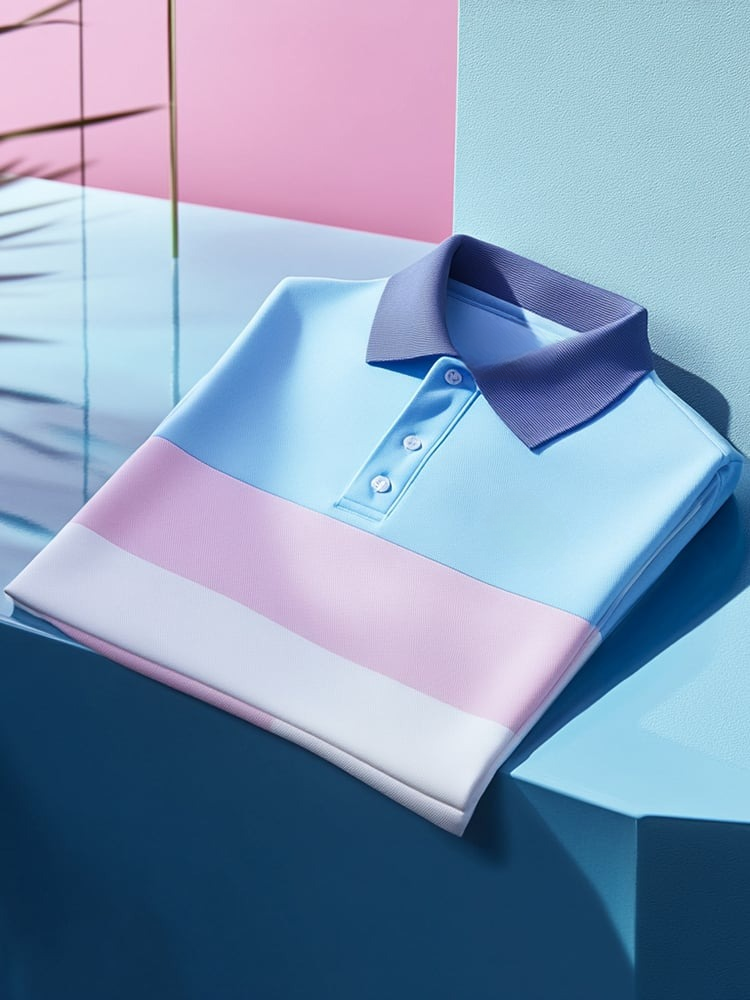 Camisa polo clásico ejecutivo Logo Button de manga corta para hombre