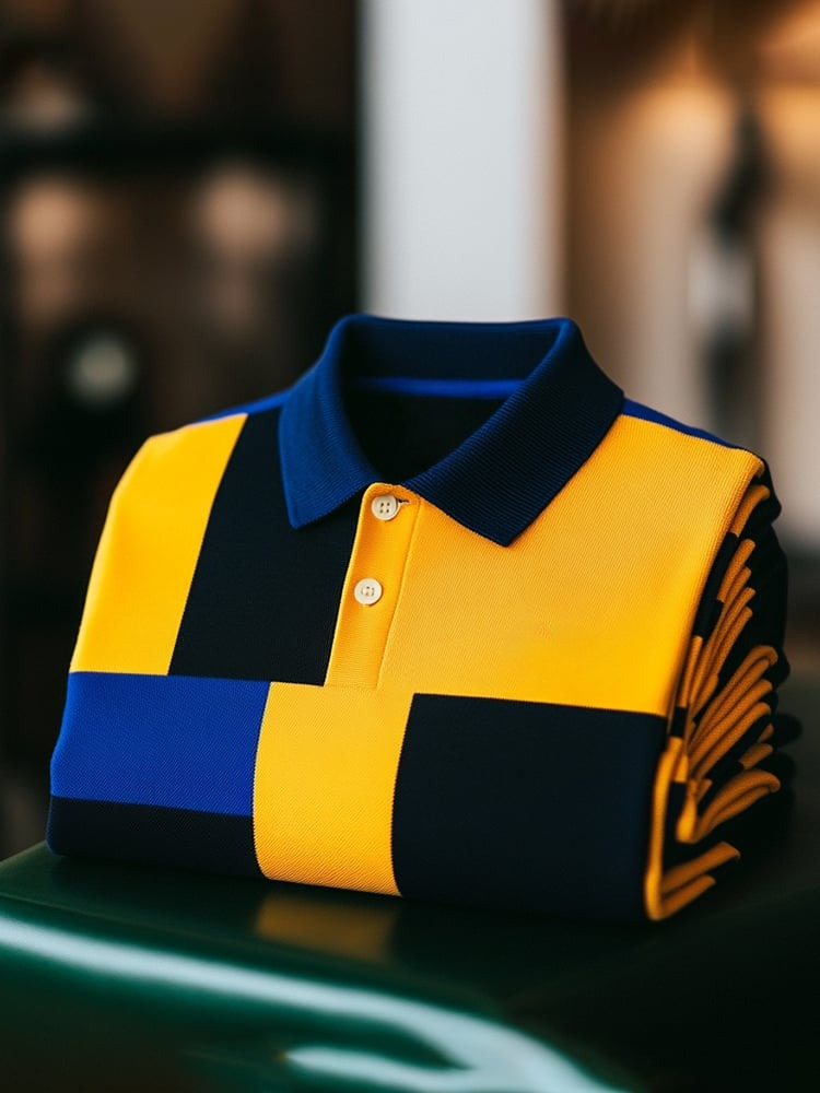 Camisa polo clásico ejecutivo Logo Button de manga corta para hombre
