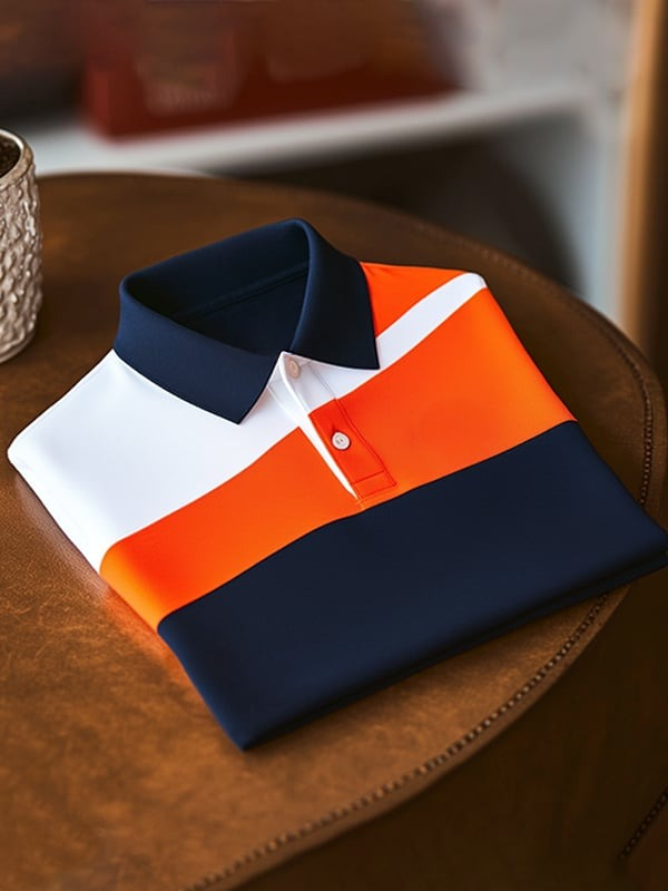 Camisa polo clásico Contrast Logo de manga corta para hombre