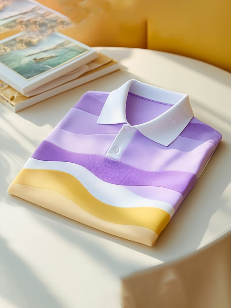 Camisa polo clásico ejecutivo Logo Button de manga corta para hombre