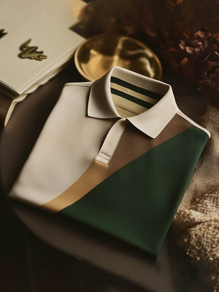 Camisa polo clásico ejecutivo Logo Button de manga corta para hombre