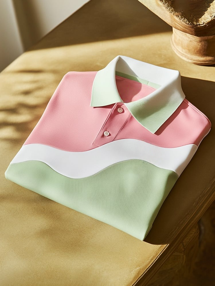 Camisa polo clásico ejecutivo Logo Button de manga corta para hombre