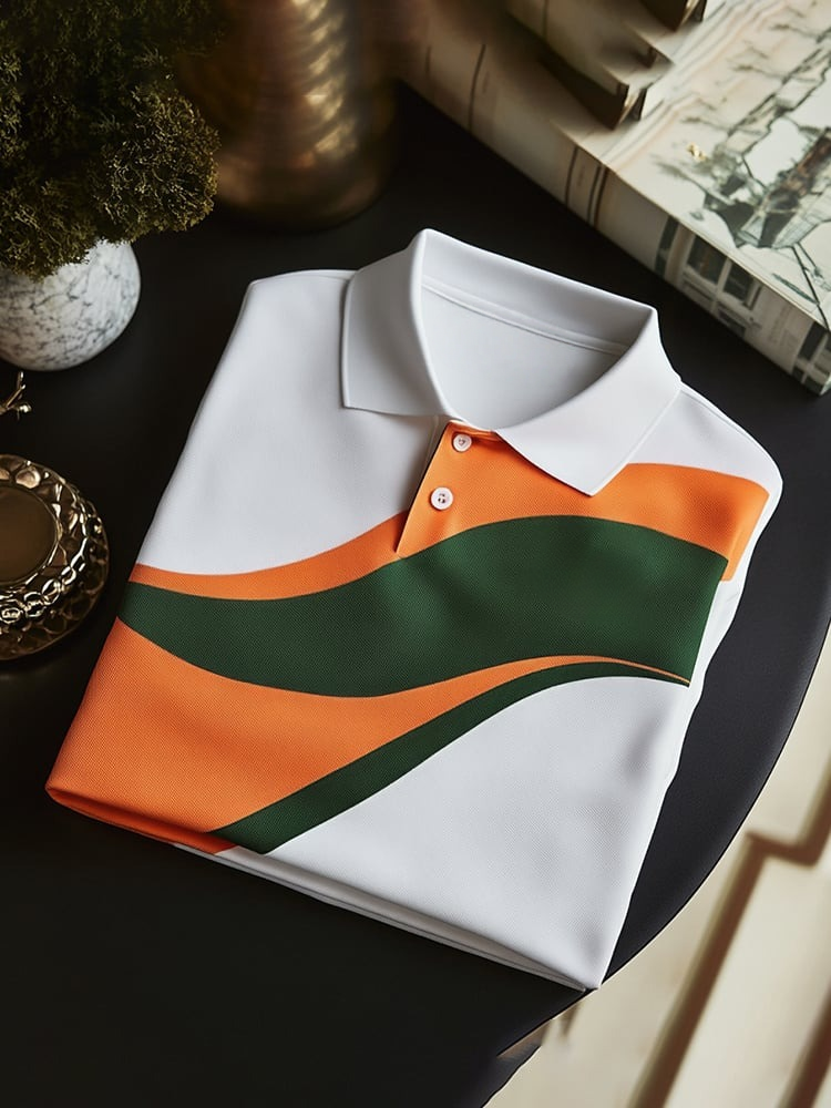 Camisa polo clásico ejecutivo Logo Button de manga corta para hombre
