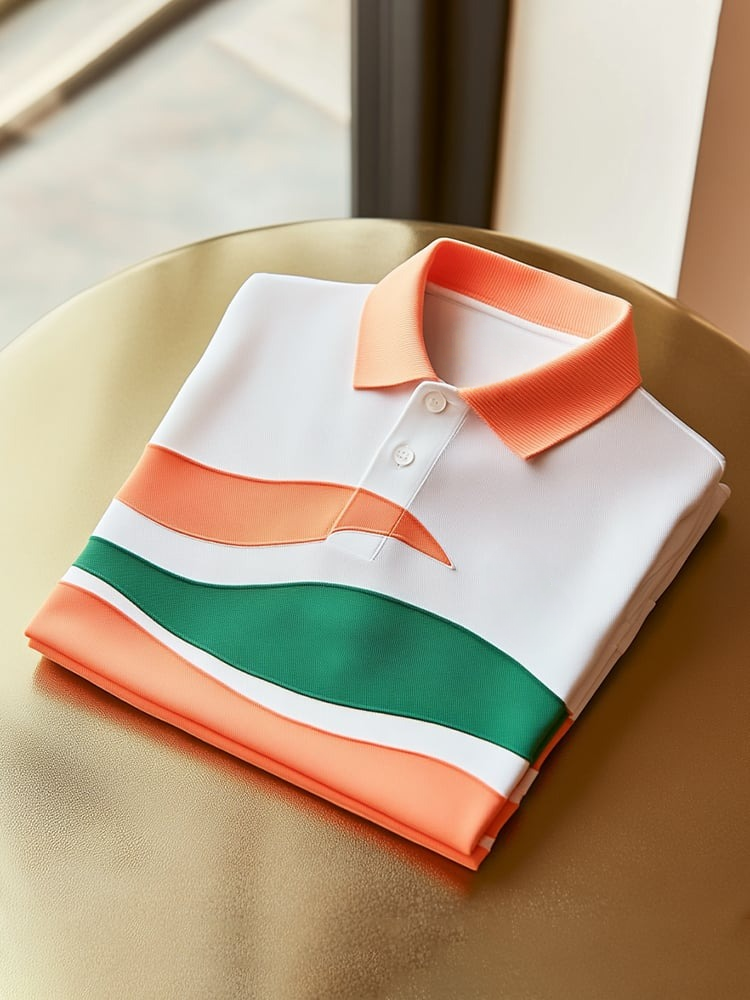 Camisa polo clásico ejecutivo Logo Button de manga corta para hombre