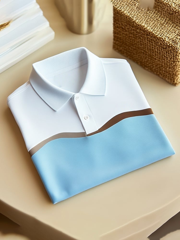 Camisa polo clásico ejecutivo Logo Button de manga corta para hombre
