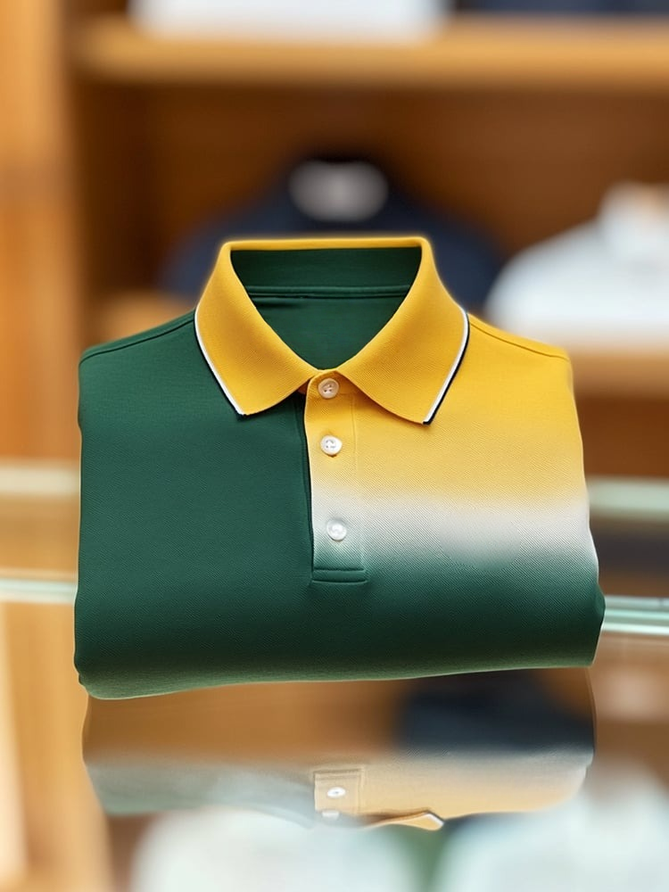 Camisa polo ejecutivo casual Button de manga corta para hombre
