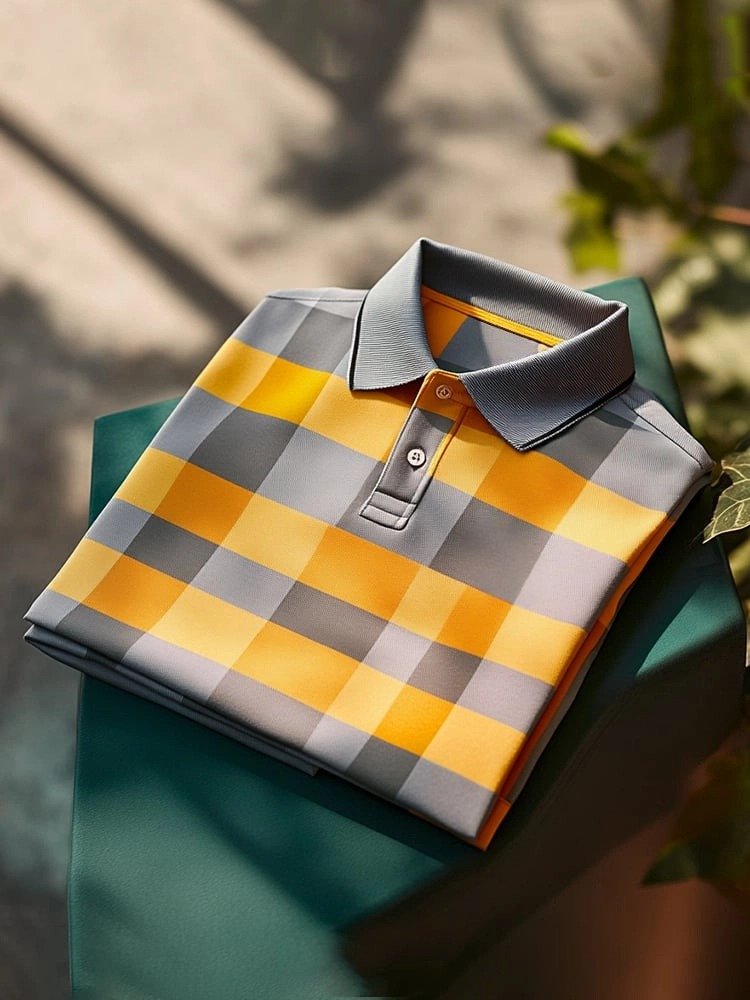 Camisa polo clásico ejecutivo Logo Button de manga corta para hombre