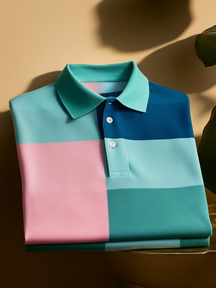 Camisa polo clásico ejecutivo Logo Button de manga corta para hombre