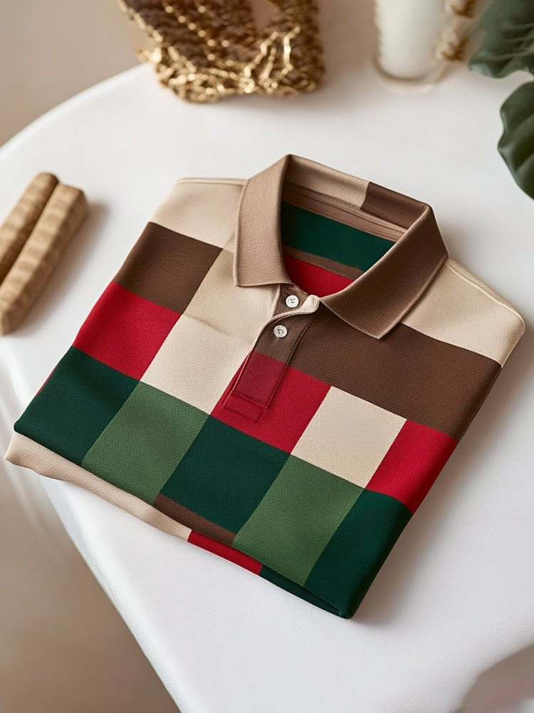 Camisa polo clásico ejecutivo Logo Button de manga corta para hombre