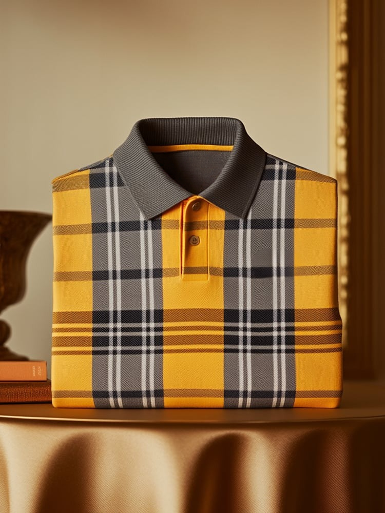 Camisa polo clásico ejecutivo Logo Button de manga corta para hombre