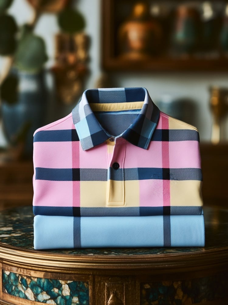 Camisa polo clásico ejecutivo Logo Button de manga corta para hombre