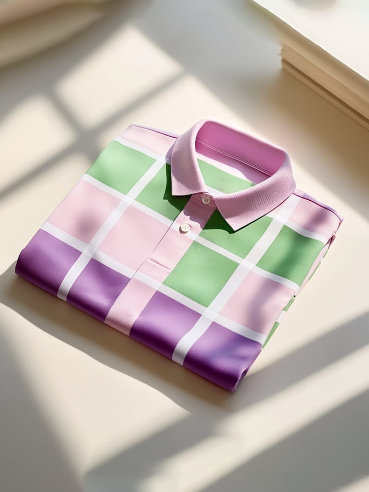 Camisa polo clásico ejecutivo Logo Button de manga corta para hombre