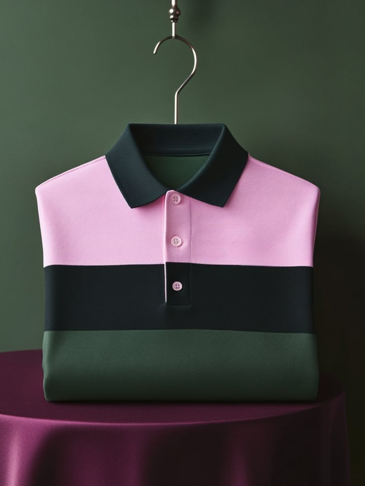 Camisa polo clásico ejecutivo Logo Button de manga corta para hombre
