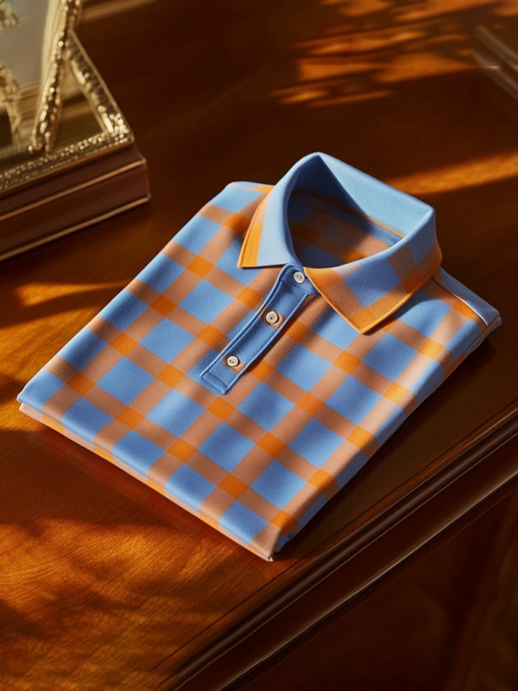 Camisa polo clásico ejecutivo Logo Button de manga corta para hombre