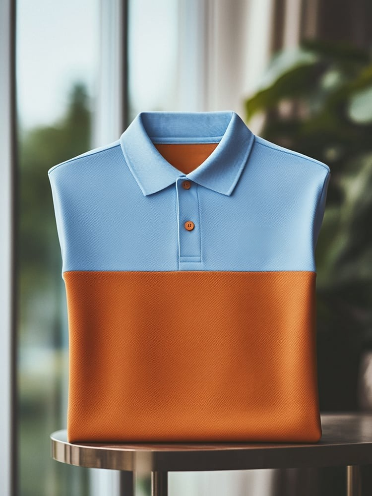 Camisa polo clásico ejecutivo Logo Button de manga corta para hombre