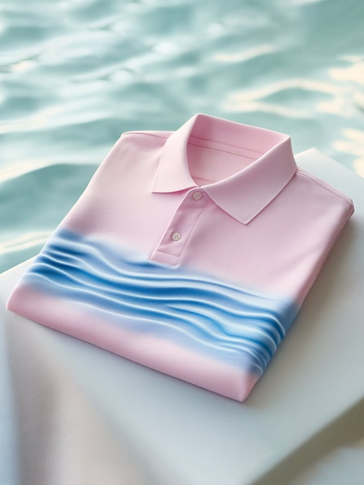 Camisa polo clásico ejecutivo Logo Button de manga corta para hombre