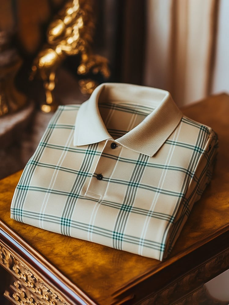 Camisa polo clásico ejecutivo Logo Button de manga corta para hombre