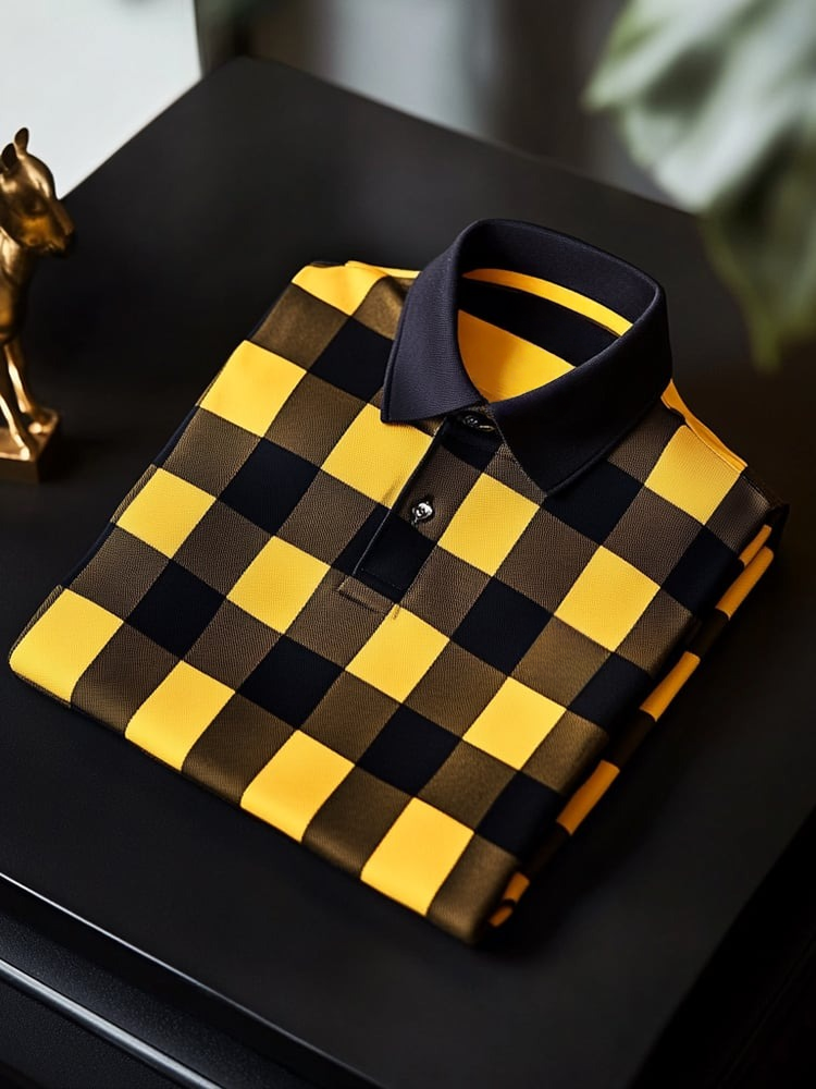 Camisa polo clásico ejecutivo Logo Button de manga corta para hombre